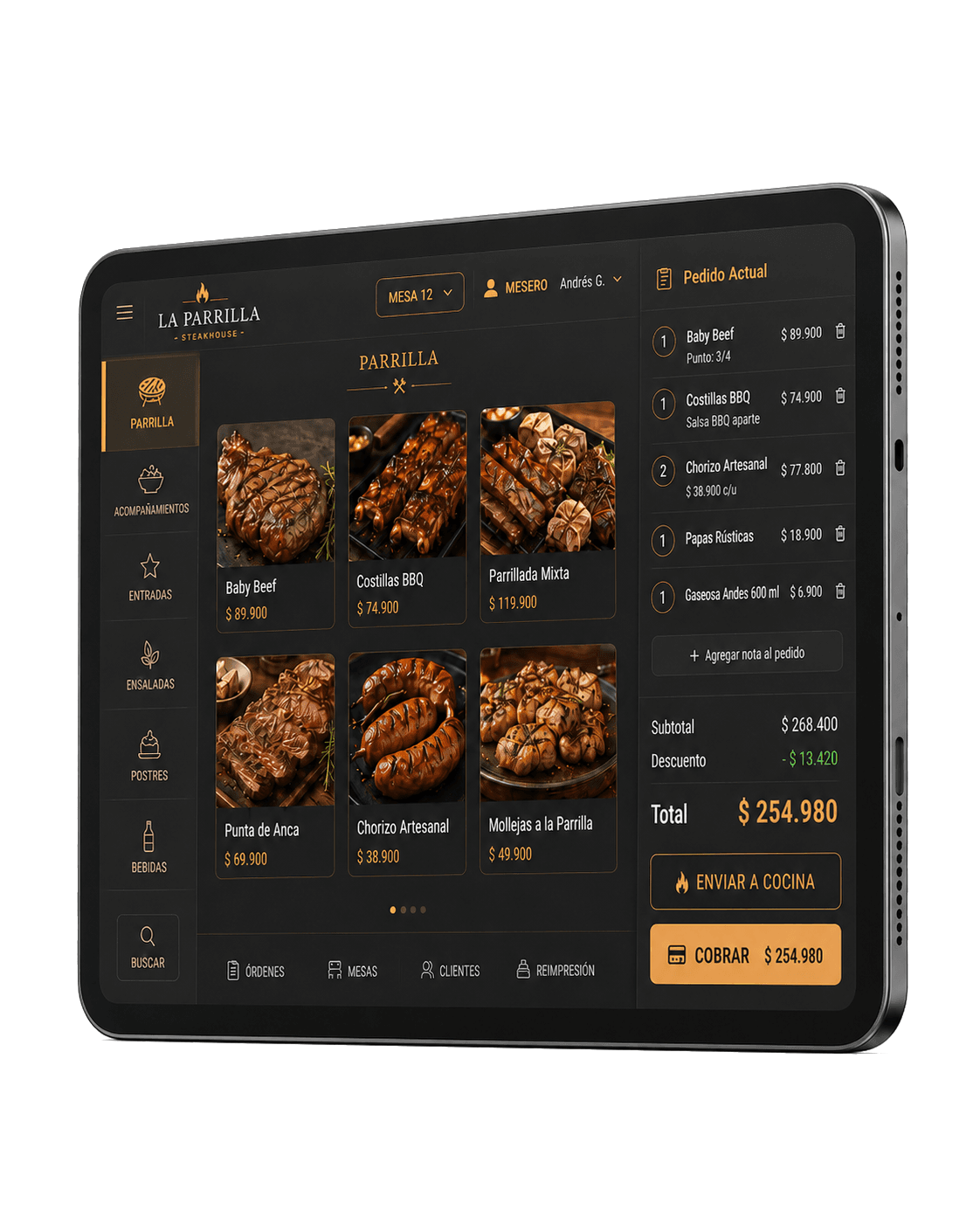 Tablet POS para parrilla