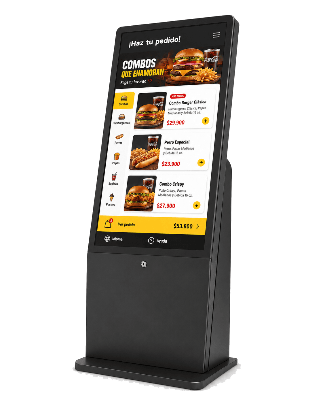 Kiosko de autoservicio para comidas rapidas